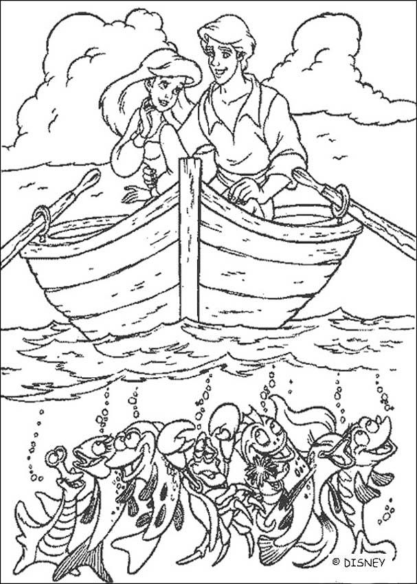 The Little Mermaid coloring pages - Ariel and Prince Eric