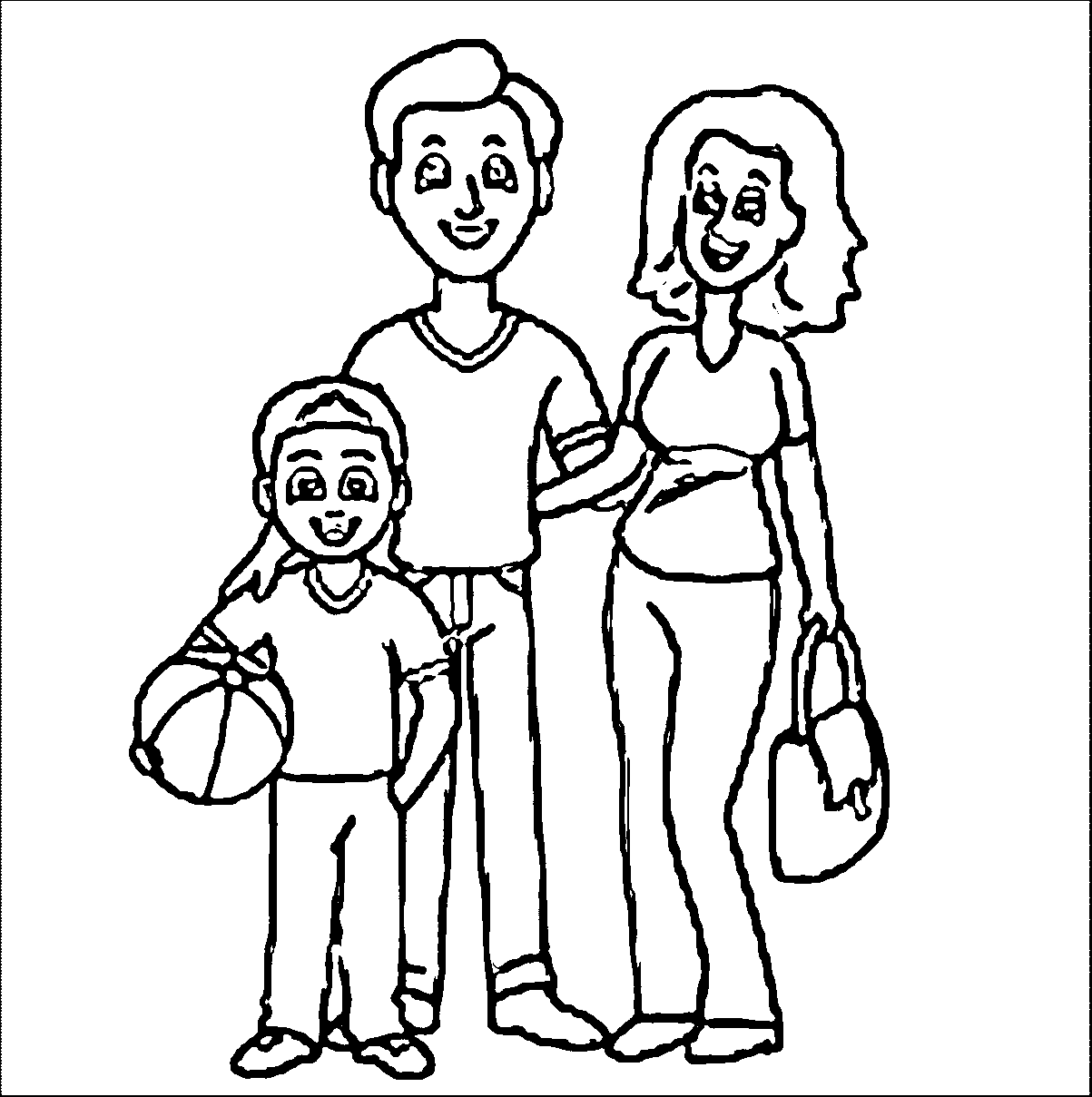 Family Mother Father Son Family Coloring Page | Wecoloringpage