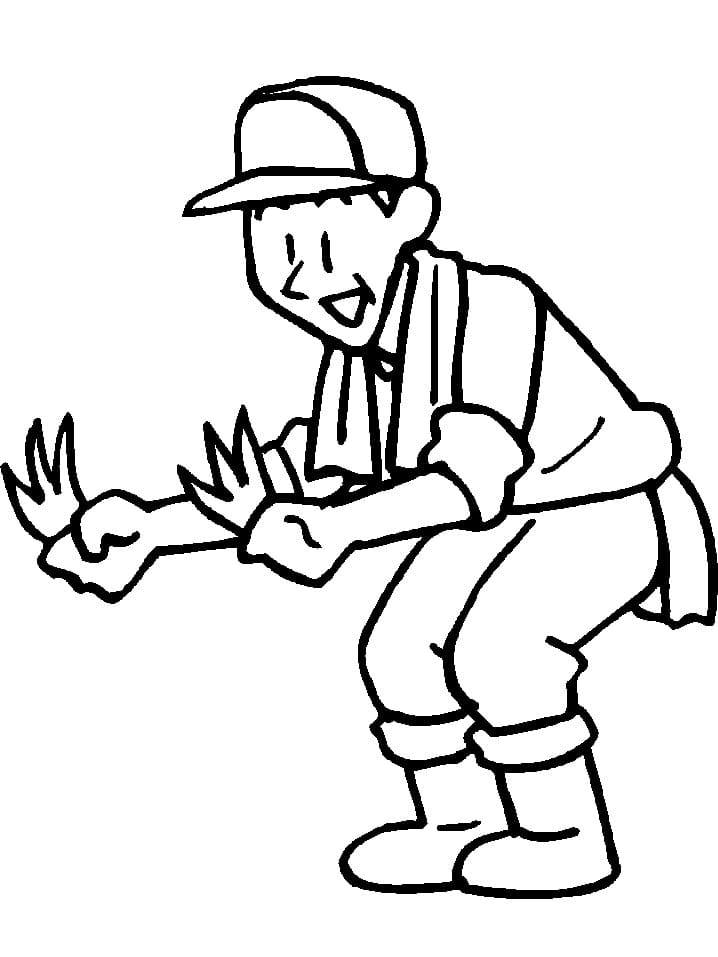 Farmer is Working Coloring Page - Free Printable Coloring Pages for Kids