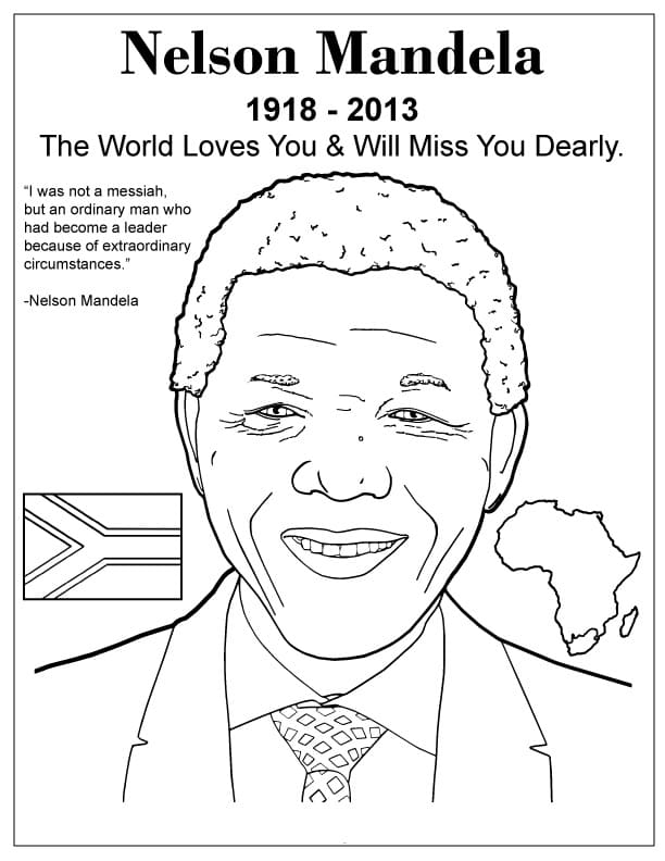 Nelson Mandela Coloring Page - Free Printable Coloring Pages for Kids