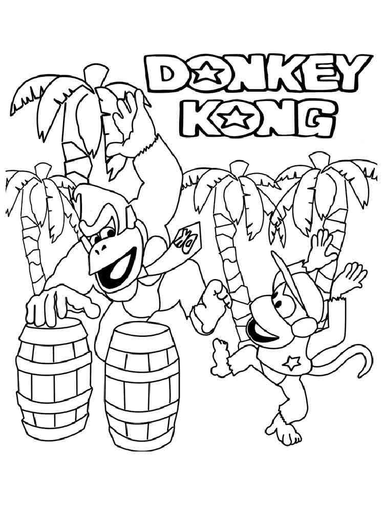 Donkey Kong coloring pages. Free Printable Donkey Kong coloring pages.