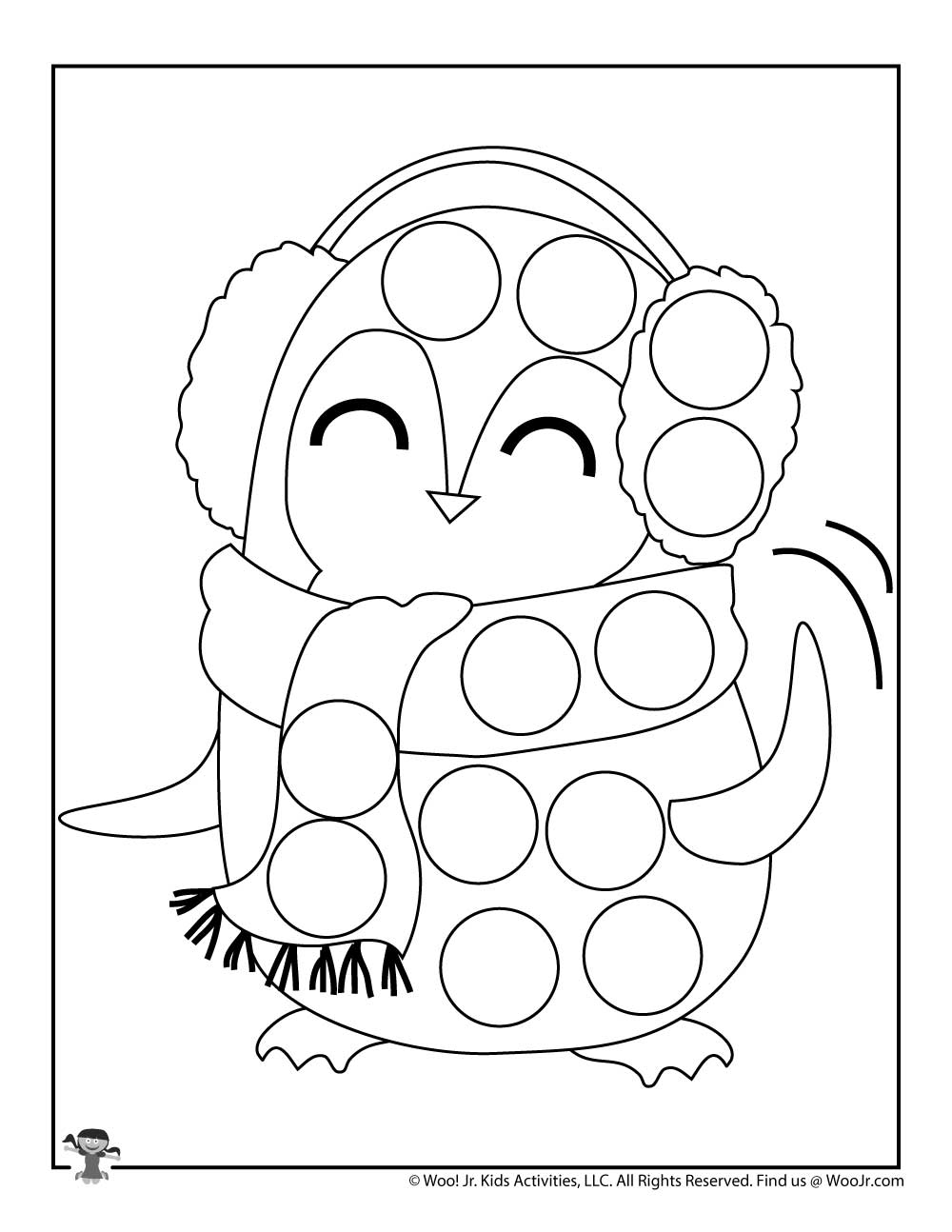 Penguin Winter Dot Marker Coloring Page | Woo! Jr. Kids Activities :  Children's Publishing