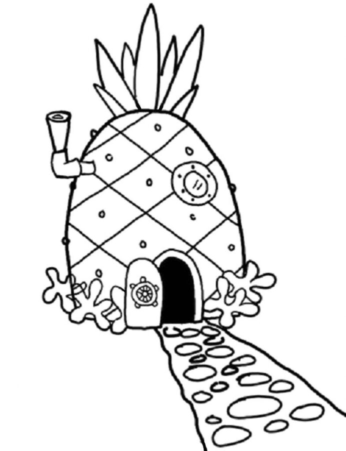 Coloring Pages | Spongebob Pineapple Coloring Drawings House Primary Math  Worksheets Free Printable