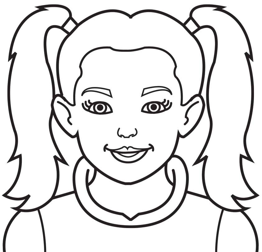 Girl Face Coloring Pages Coloring Nation