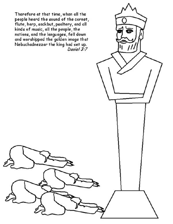 People Worship King Nebuchadnezzar Statue Coloring Pages : Coloring Sun