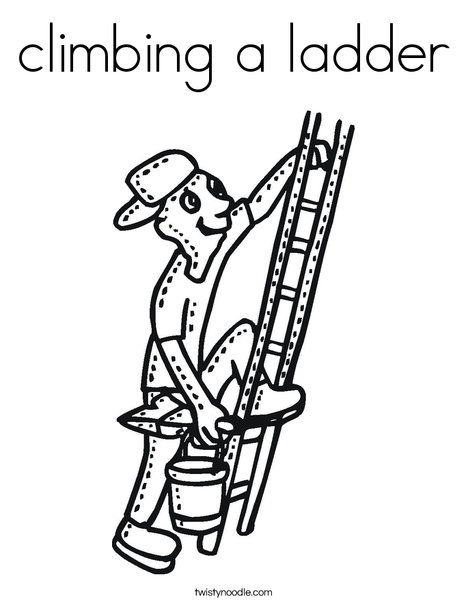 climbing a ladder Coloring Page ...twistynoodle.com