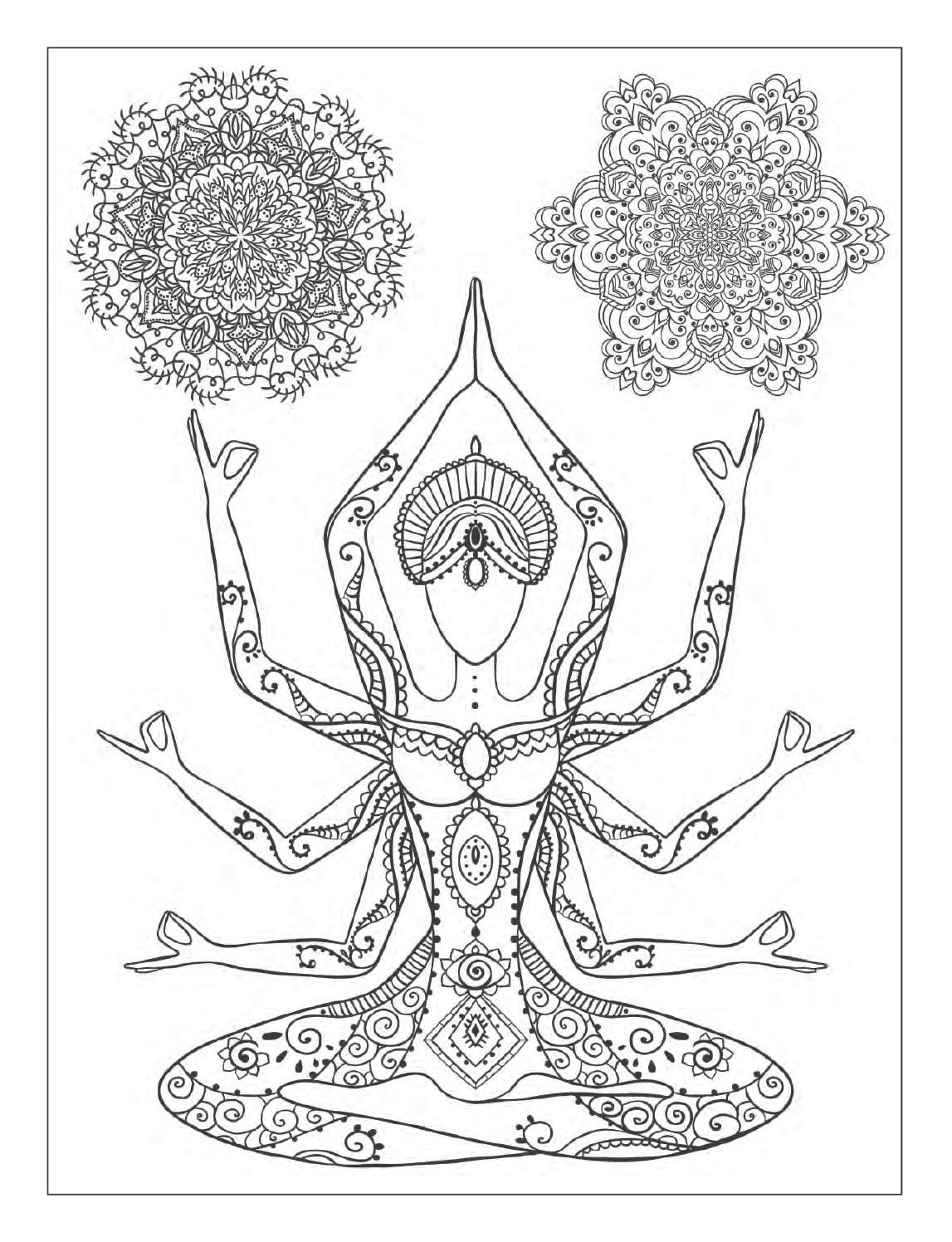 Yoga and meditation coloring book for adults: With Yoga Poses and Mandalas  | Mandala coloring books, Coloring books, Coloring pages