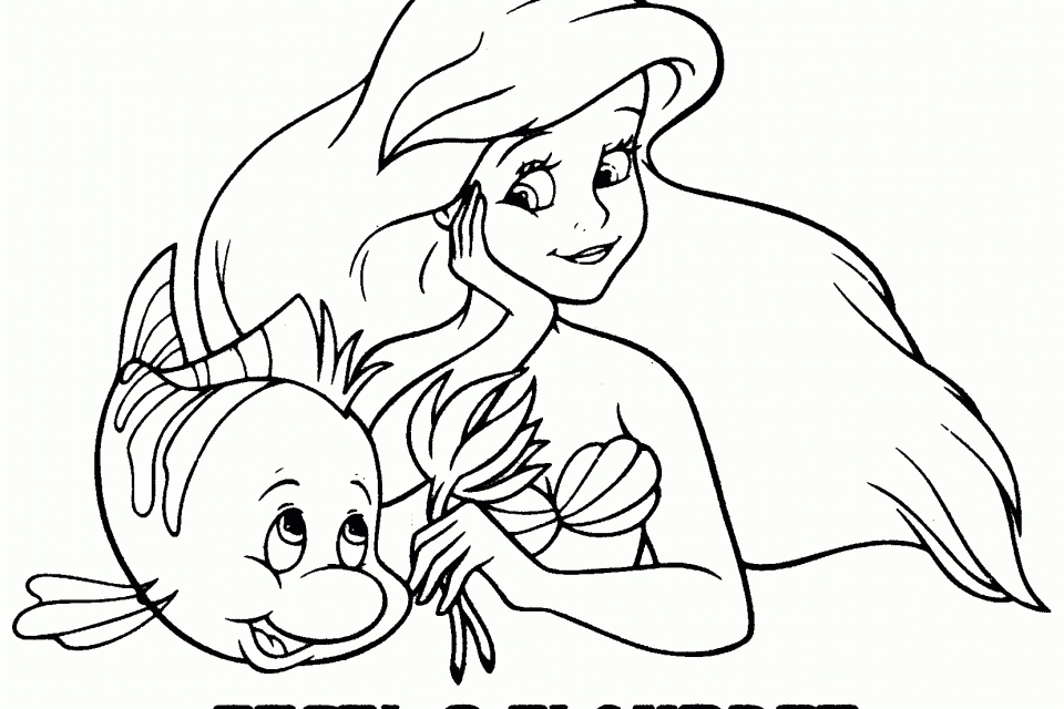 drawings of ariel and flounder - Clip ...