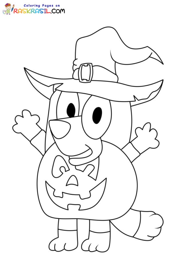 Bluey Halloween Coloring Pages Printable for Free Download