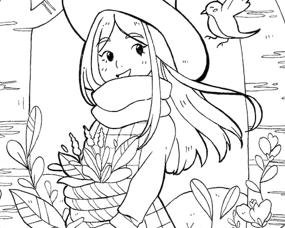 Witchy Cottagecore Coloring Pages ...