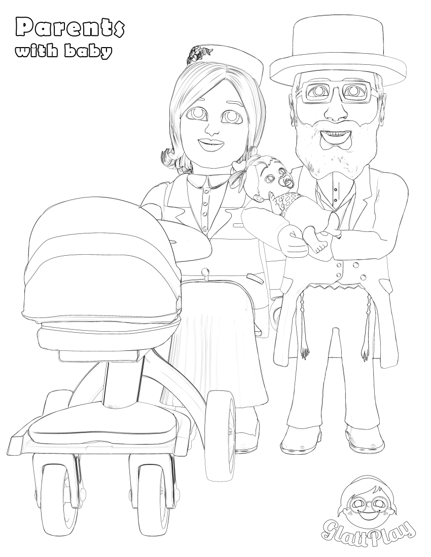 Coloring Book - THE SHPIELMANS - jewish family toys and Jewish playmobil