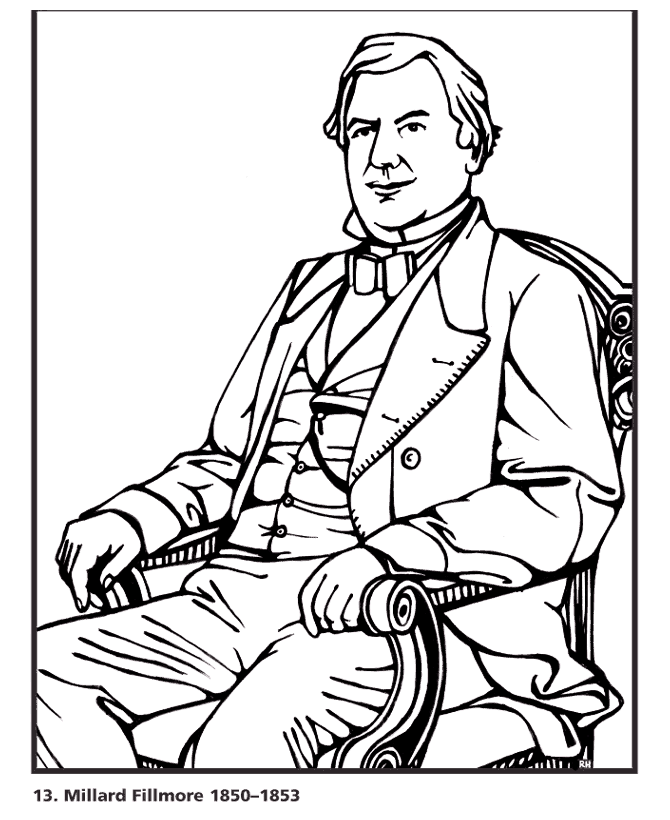 USA-Printables: President Millard Fillmore - 13th President of the US - 2 -  US Presidents Coloring Pages