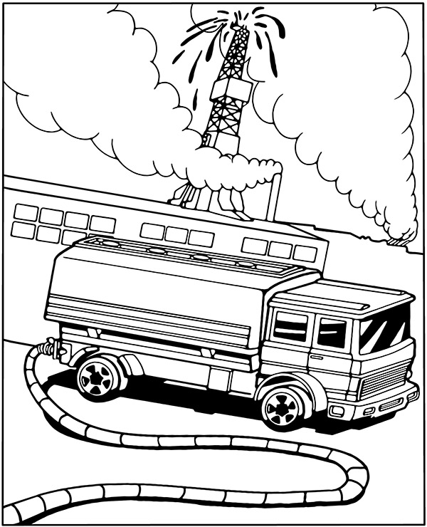 Hot Wheels coloring page with tank truck - Topcoloringpages.net