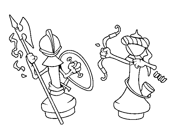 Chess pieces coloring page - Coloringcrew.com