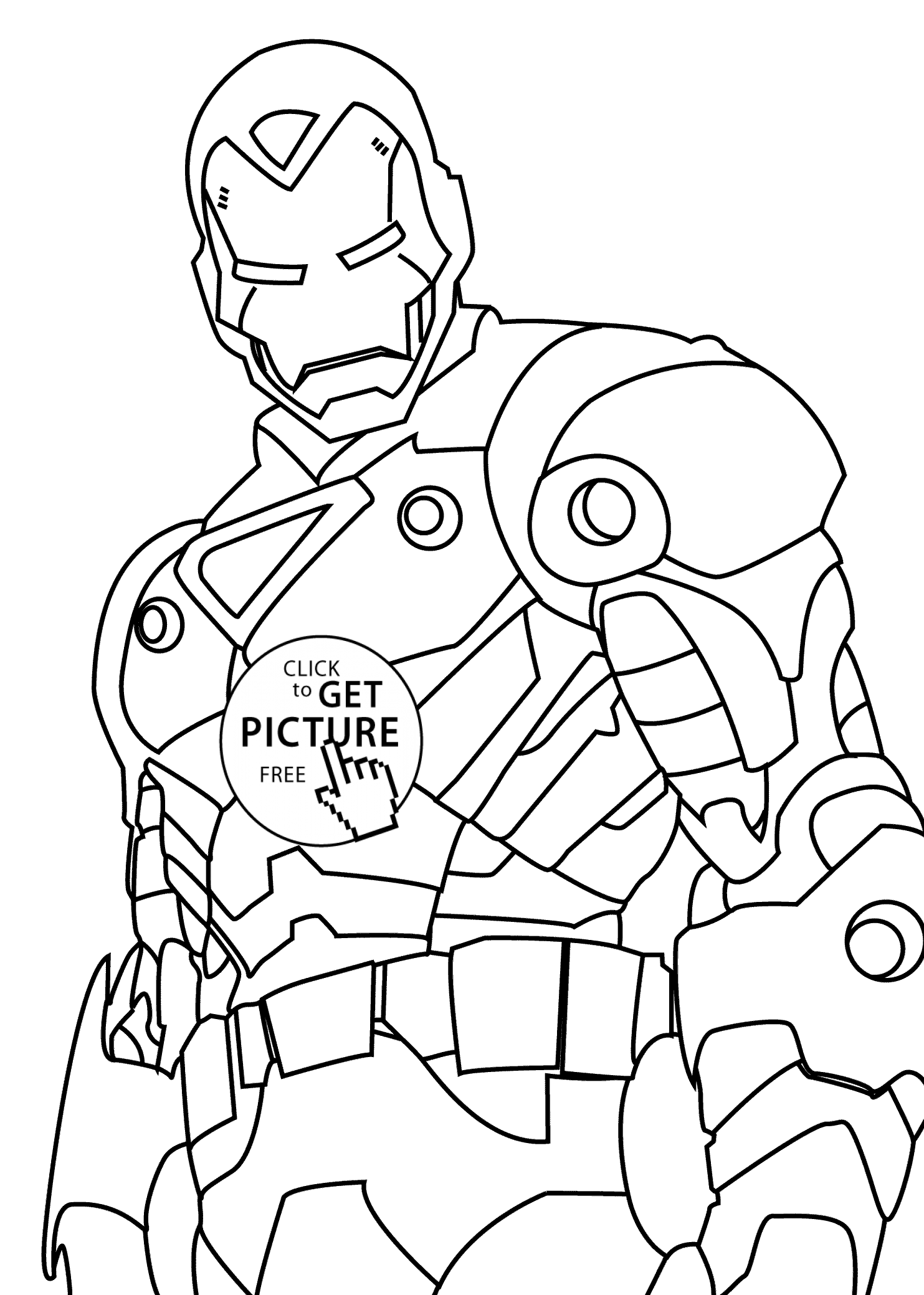 Iron man hero coloring pages for kids printable free | coloing-4kids.com