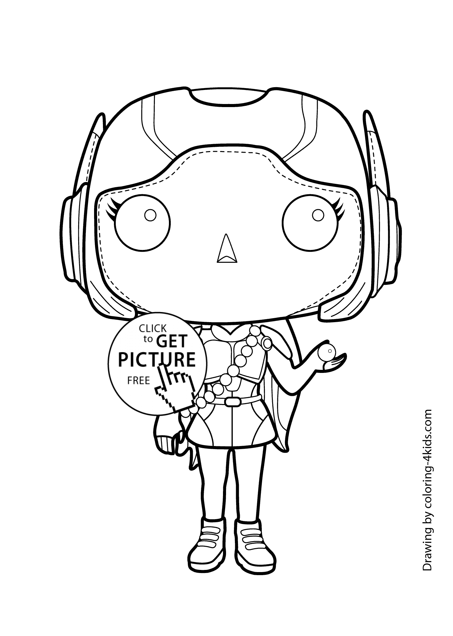 Honey Lemon hero girl coloring page for kids, printable free. Big ...