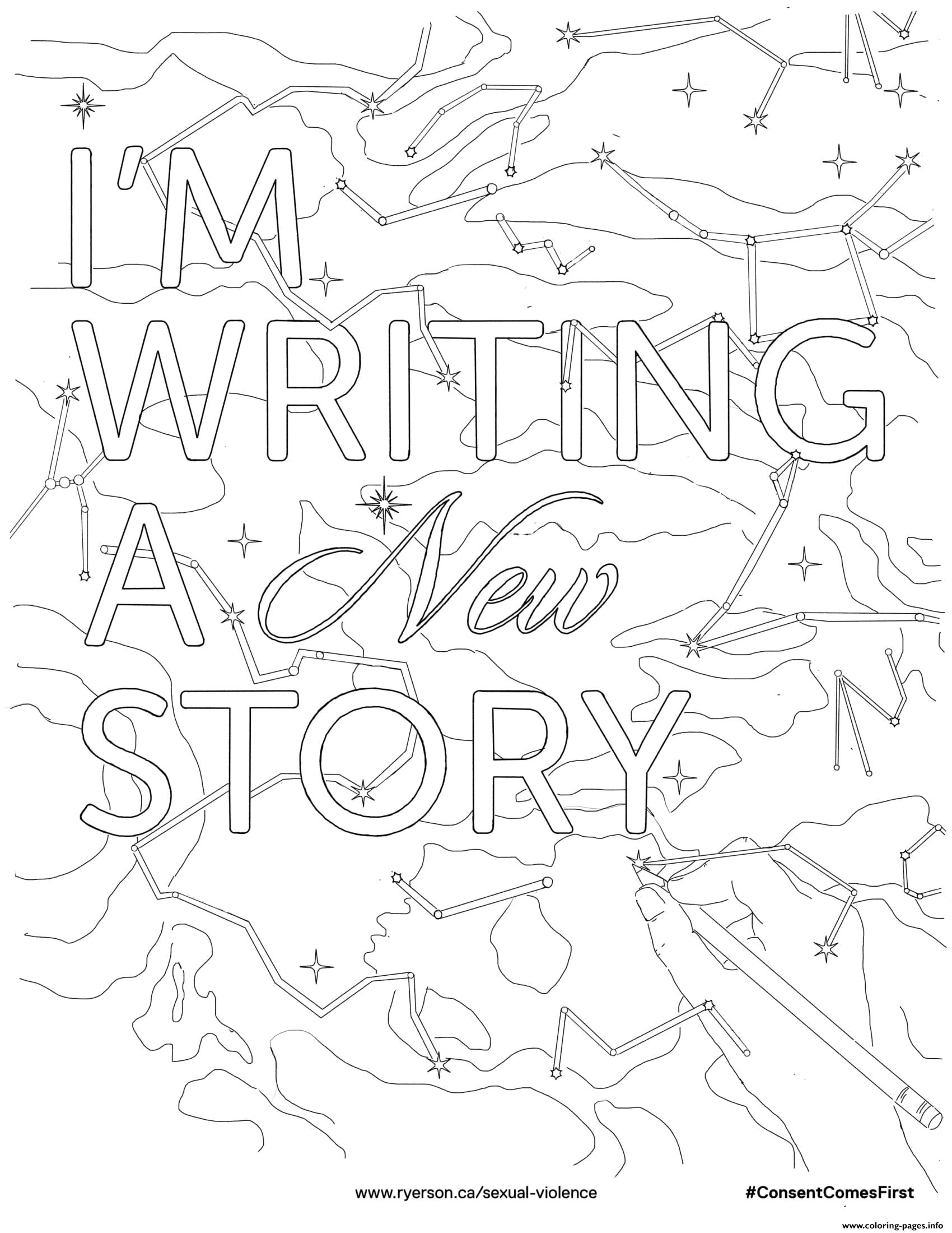 Im Writing A New Story Coloring Pages Printable