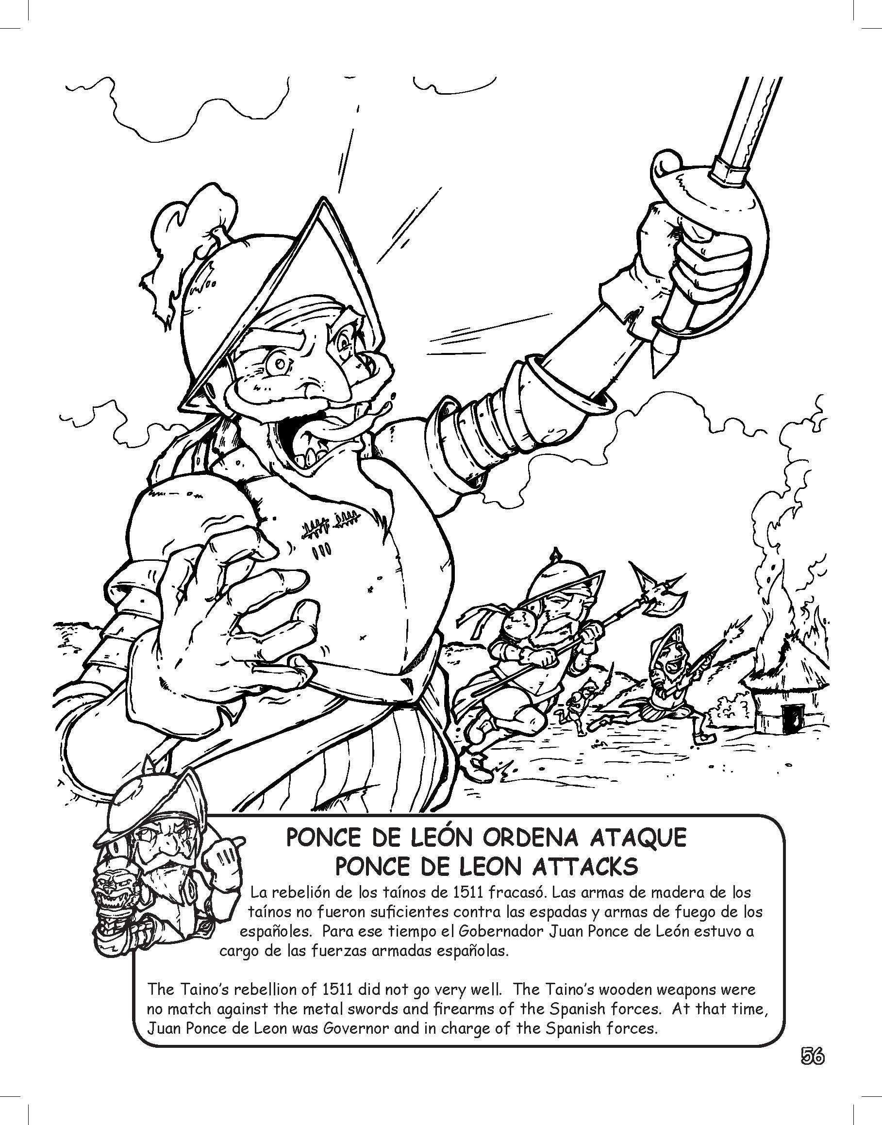 Ponce De Leon Coloring Page For Kids - coloring pages