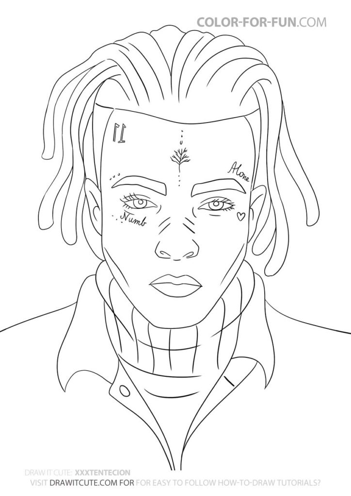 Xtentacion | Coloring pages, Marvel paintings, Outline drawings