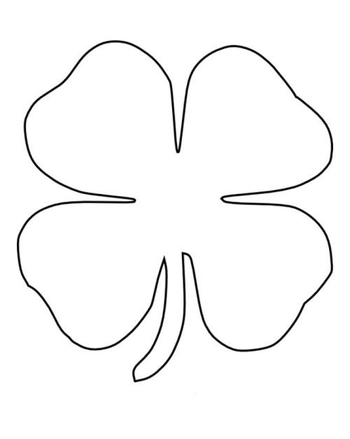 Four 4 Leaf Clover Coloring Page