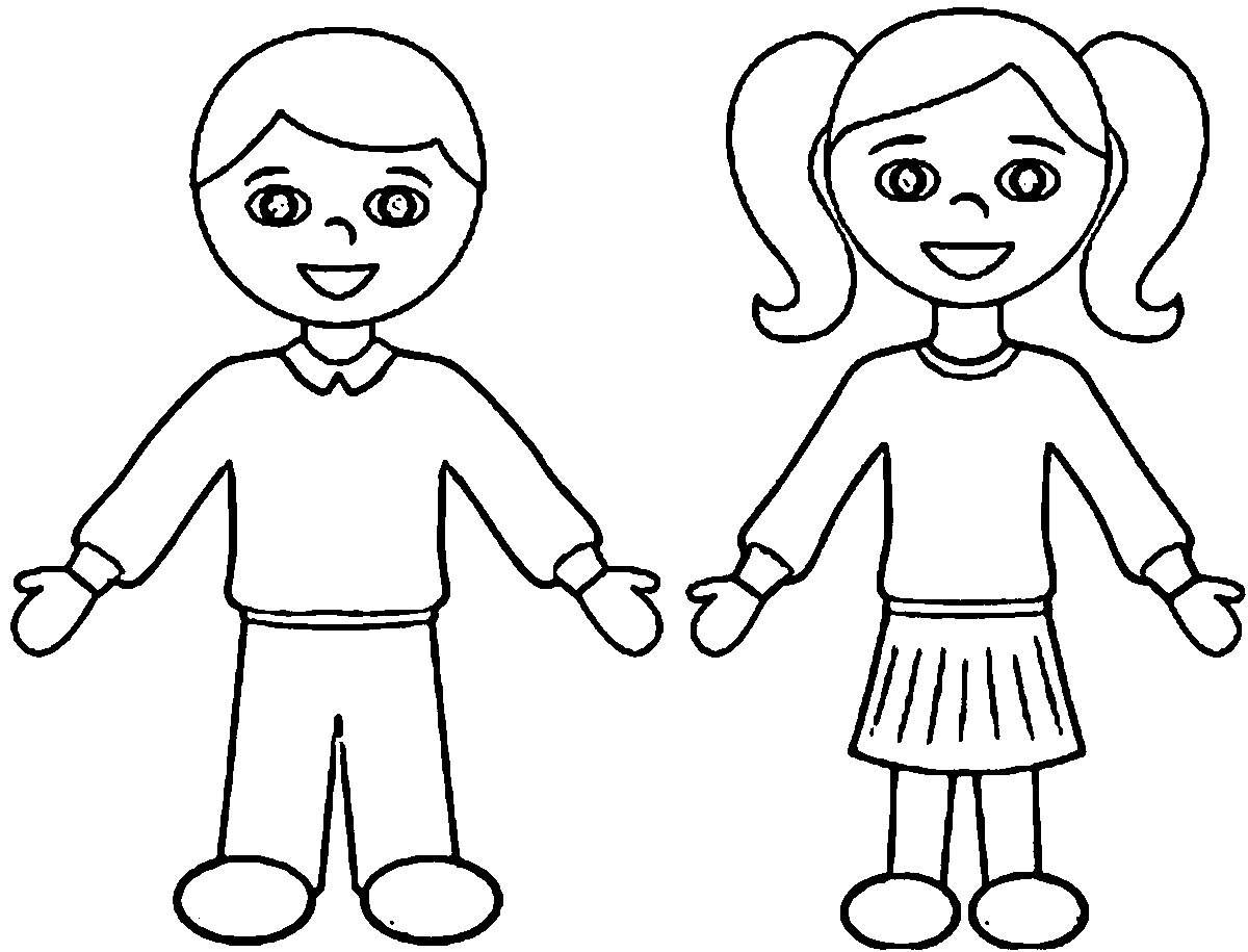 Boy And Girl - Coloring Pages for Kids and for Adults