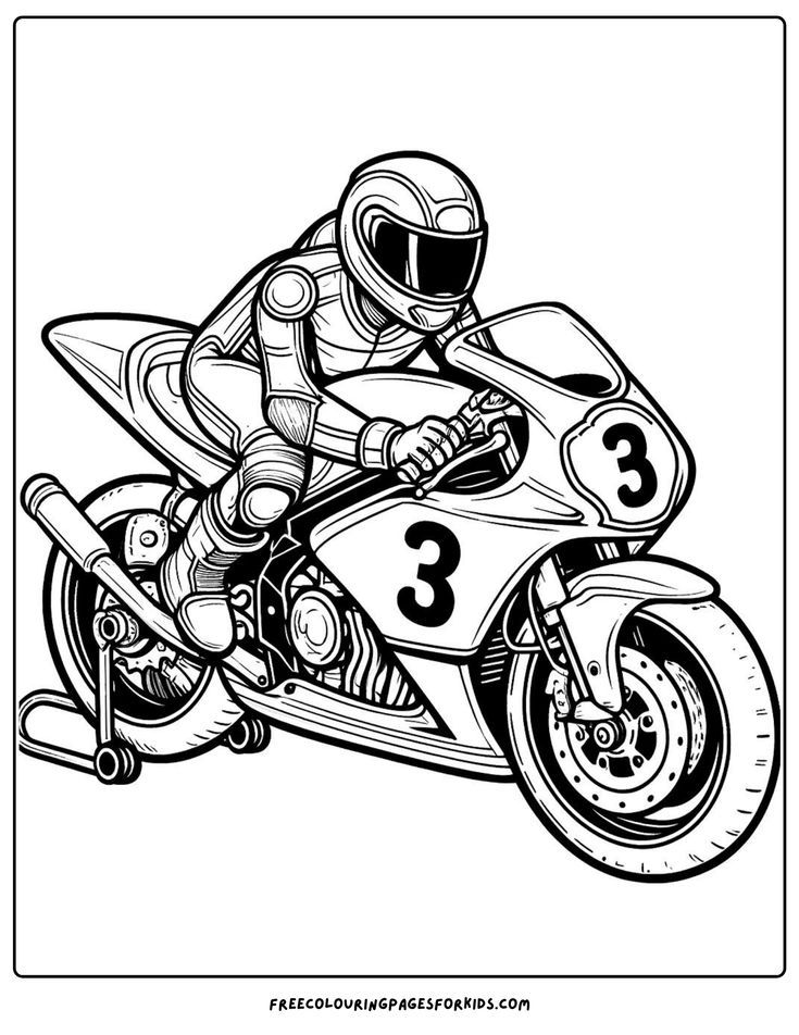 25 Motorbike Coloring Pages for Kids