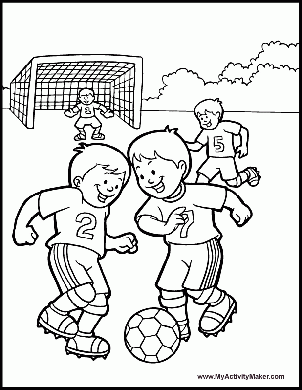 Kids play soccer coloring pages for kids | coloring pages