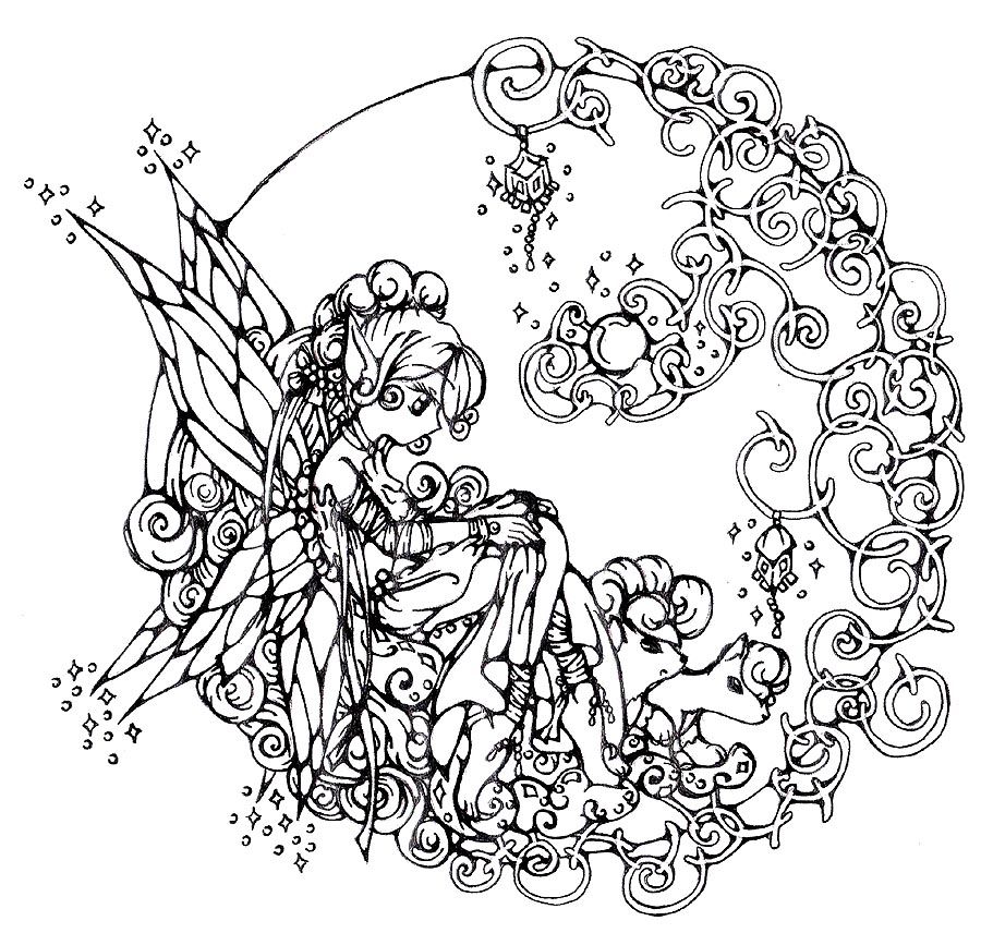fairies coloring pages for adults | Coloring Picture HD For Kids 