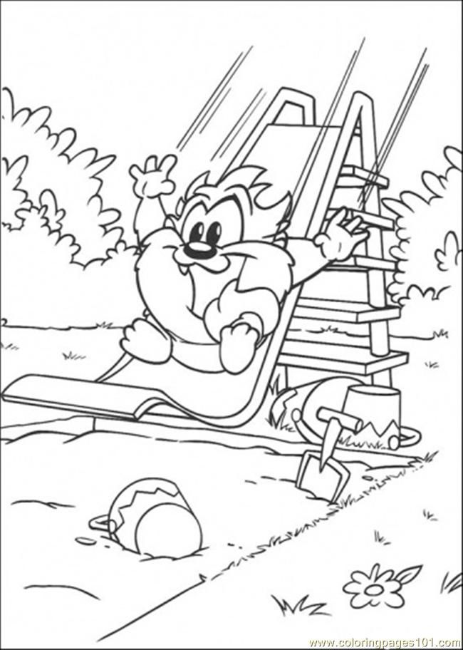 Coloring Pages Taz Is Playing In The Garden (Cartoons > Others