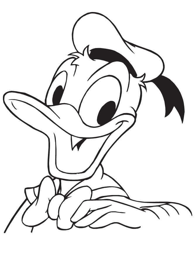 Donald Duck Self Portrait Coloring Page | HM Coloring Pages