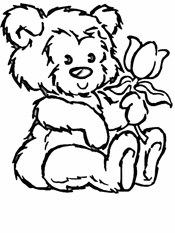 Cute Bear With Flower