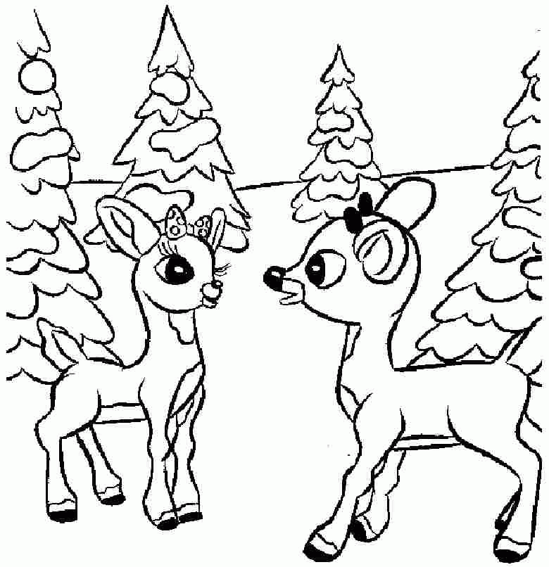 Christmas Santa Deer Colouring Sheets Free For Kids & Boys #