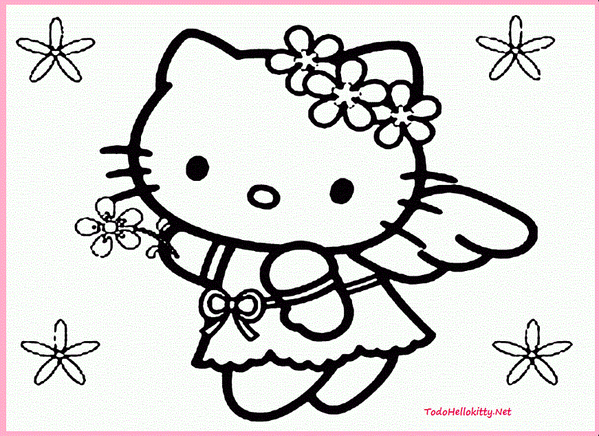 hello kitty hawaii Colouring Pages