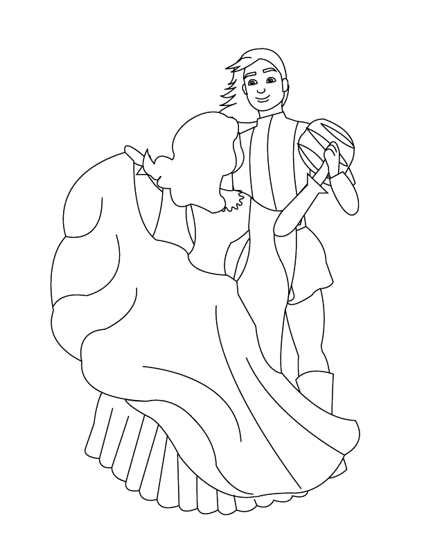 12 dancing princesses Colouring Pages