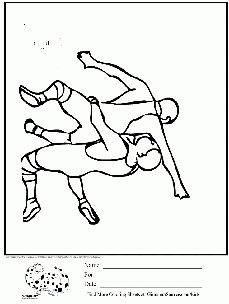 olympic wrestling coloring page