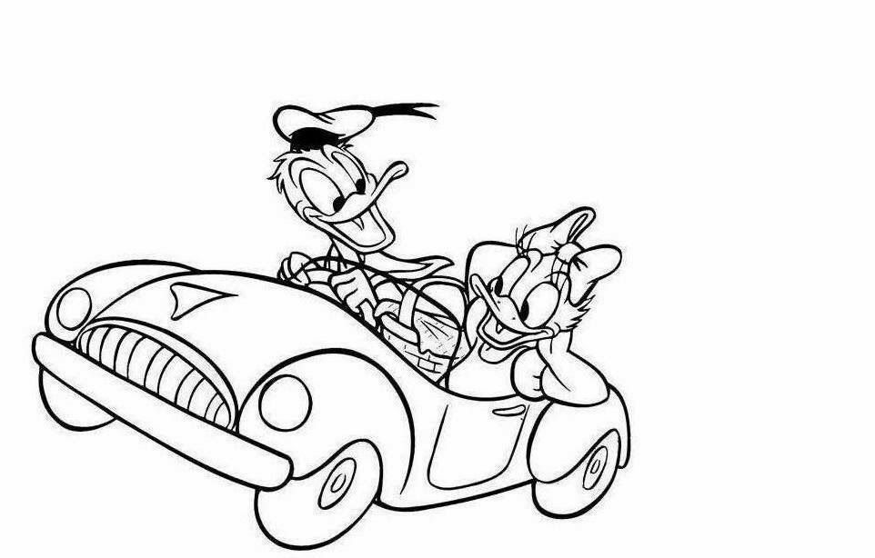 Colour Drawing Free Wallpaper: Daisy And Donald Duck Coloring 