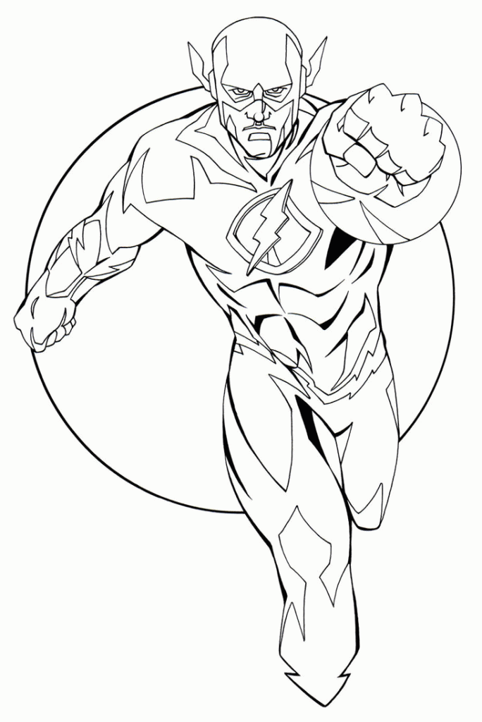 flash the superhero Colouring Pages