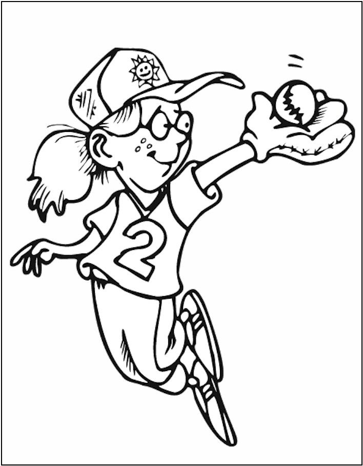 Softball Catcher Coloring Page | Image Coloring Pages