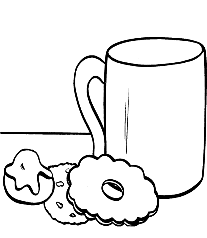 Hot Cocoa With Cookie Coloring Pages - Cocoa Day Coloring Pages 
