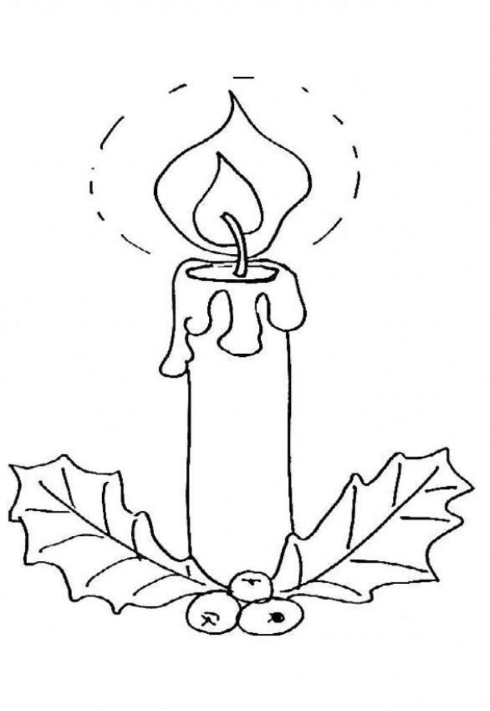 Download Free Coloring Pages For Christmas Candle Bright Or Print 