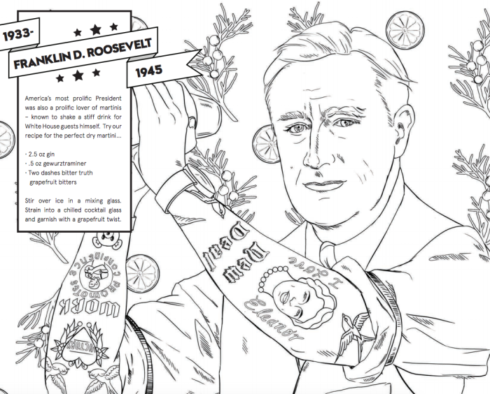 Cocktail Hour And Coloring Hour Collide In W Hotel's New Presidential Coloring  Book - Food Republic