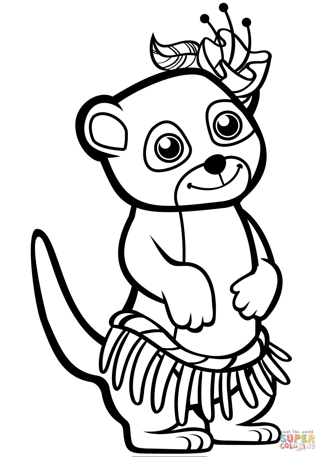 Funny Meerkat coloring page | Free Printable Coloring Pages
