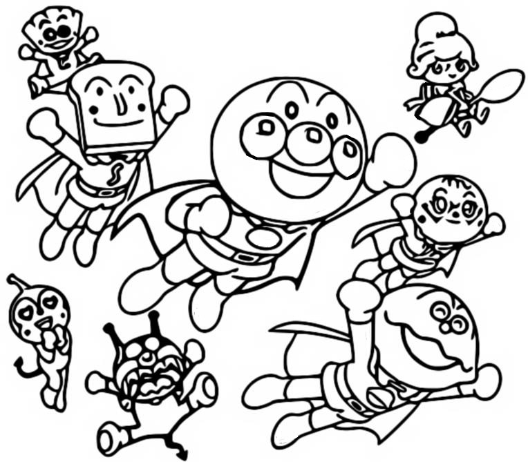 Coloring page Anpanman : Let's Go! Anpanman 1