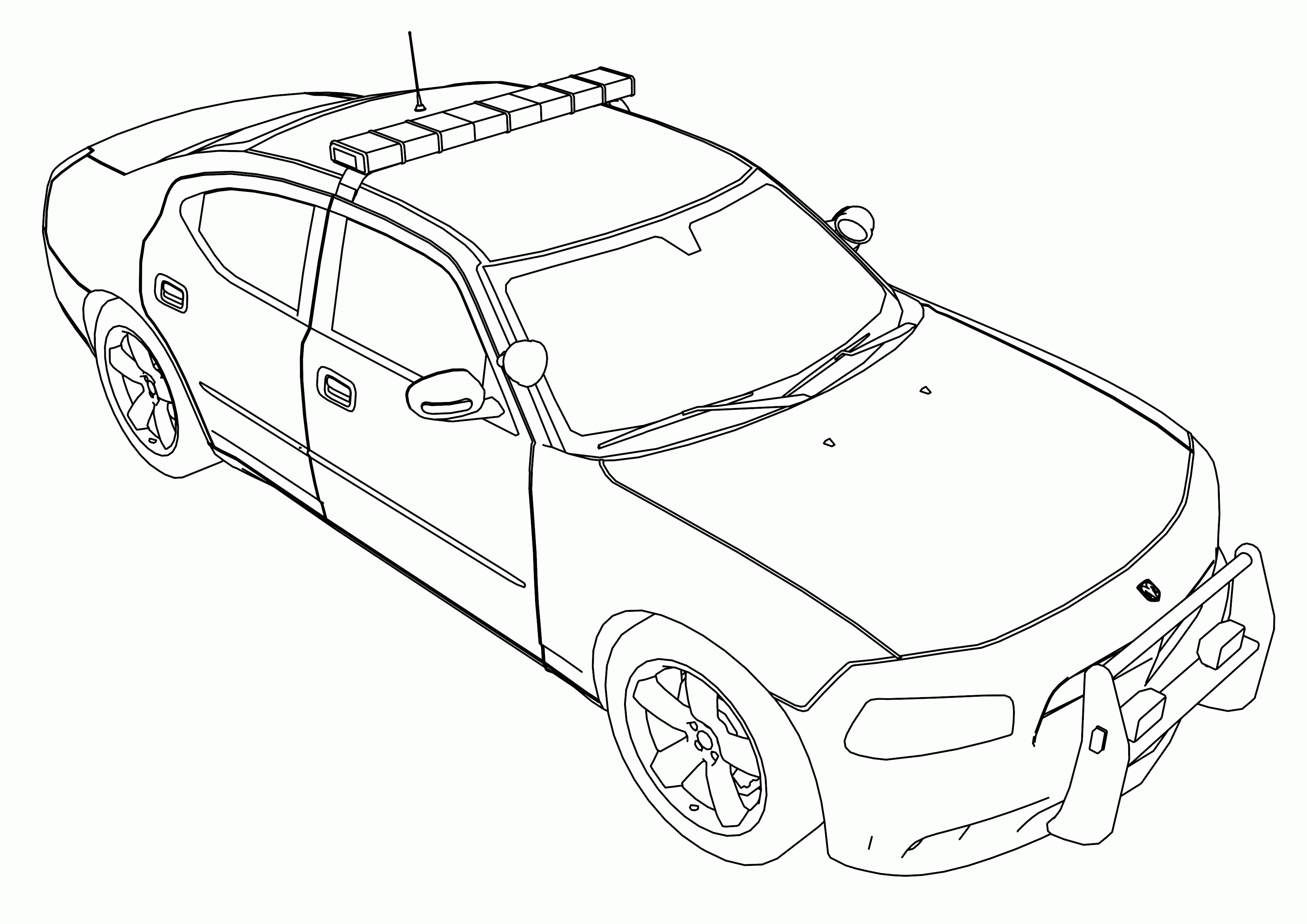 Police car coloring pages to download and print for free