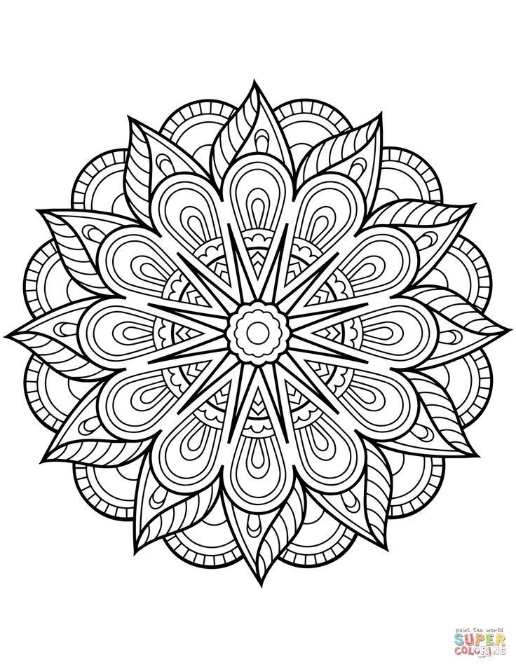 flower mandala coloring page free printable coloring pages (With ...