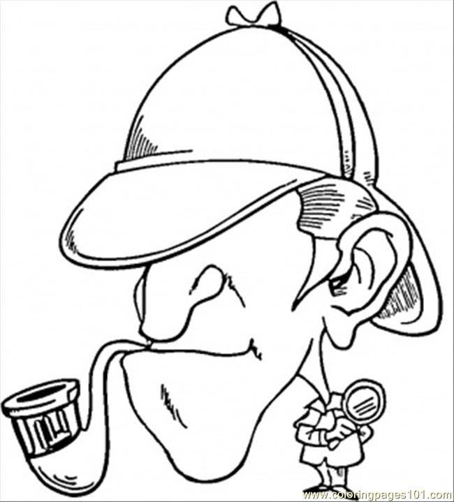 Sherlock Holmes With Pipe Coloring Page - Free Great Britain ...
