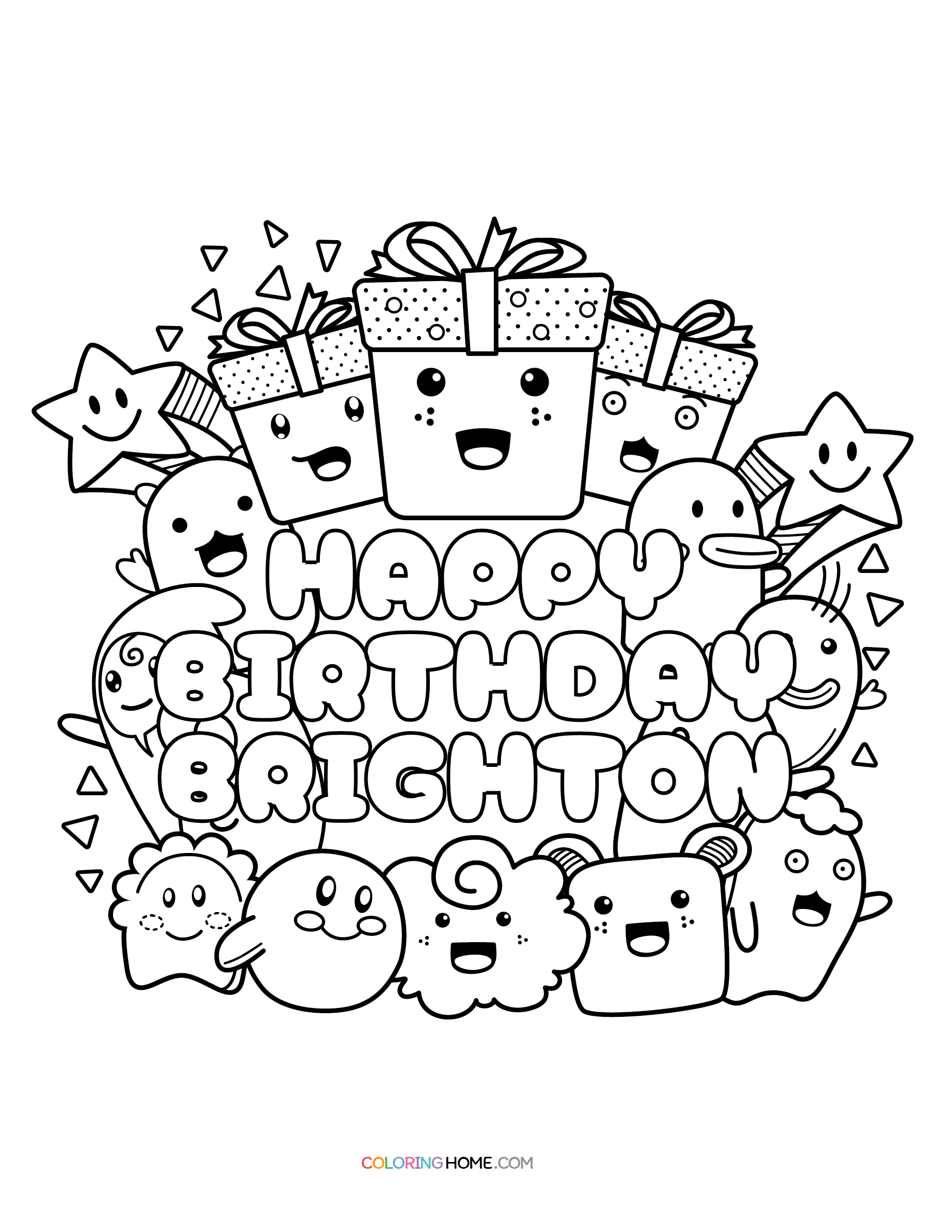 Happy Birthday Brighton coloring page