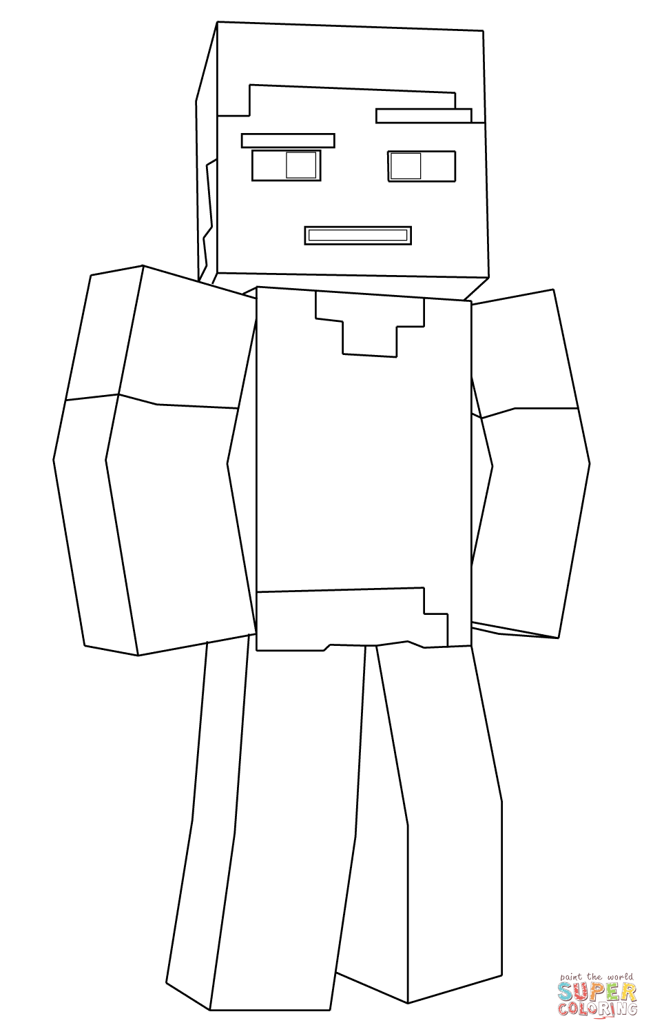Minecraft Steve coloring page | Free Printable Coloring Pages