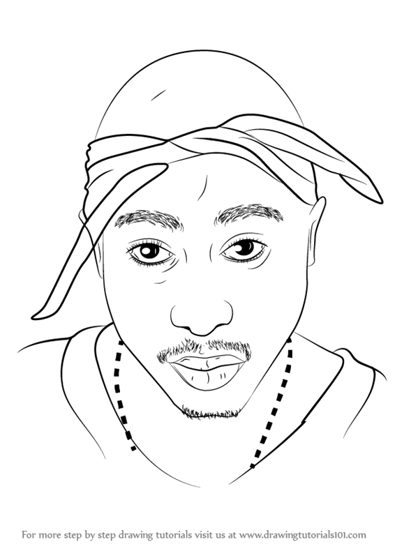 Learn How to Draw 2pac (Rappers) Step by Step : Drawing Tutorials | Tupac  art, Drawings, Eminem drawing