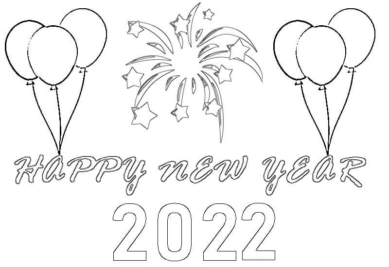 Printable New Year 2022 Coloring Page - Free Printable Coloring Pages for  Kids